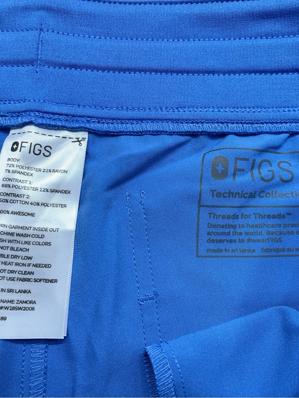 Figs Zamora Jogger Scrub Pants Womens Size Medium Blue High Waist 29” Inseam - Picture 4 of 10